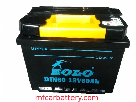 DIN60 60 ああ 12v によって密封される黒い電池のヨーロッパの満たされた車/自動車を乾燥します